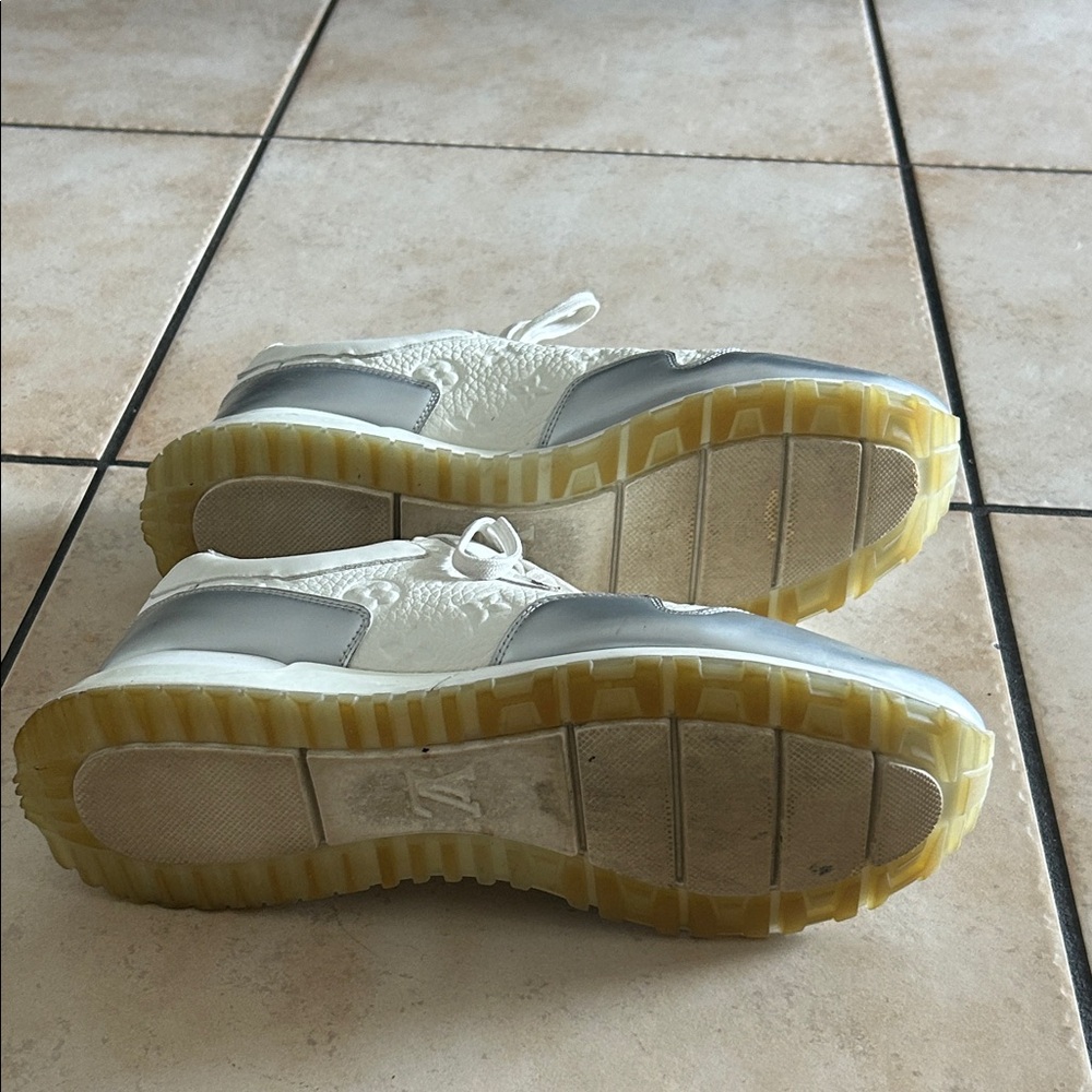 Louis Vuitton White and Gray Athletic Shoes - Picture 7 of 9